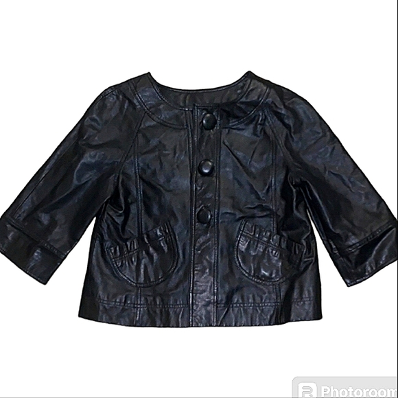 KENAR BLACK LEATHER JACKET EXCELLENT USED CONDITION SIZE 6 - Picture 8 of 10